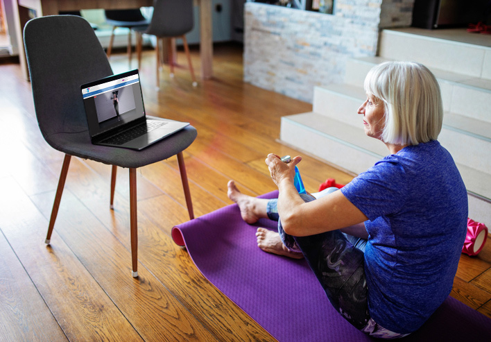 Senior Woman Watches Livestreams